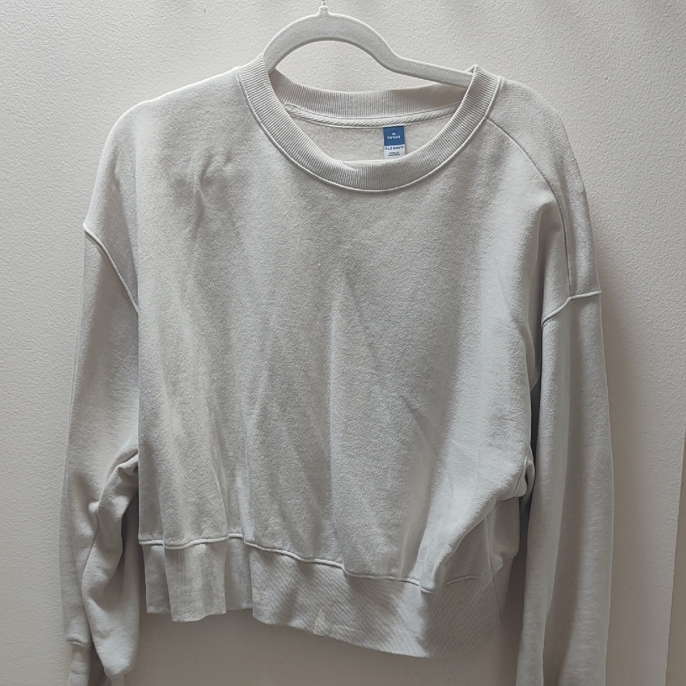 Old Navy White Crew Neck Sweater